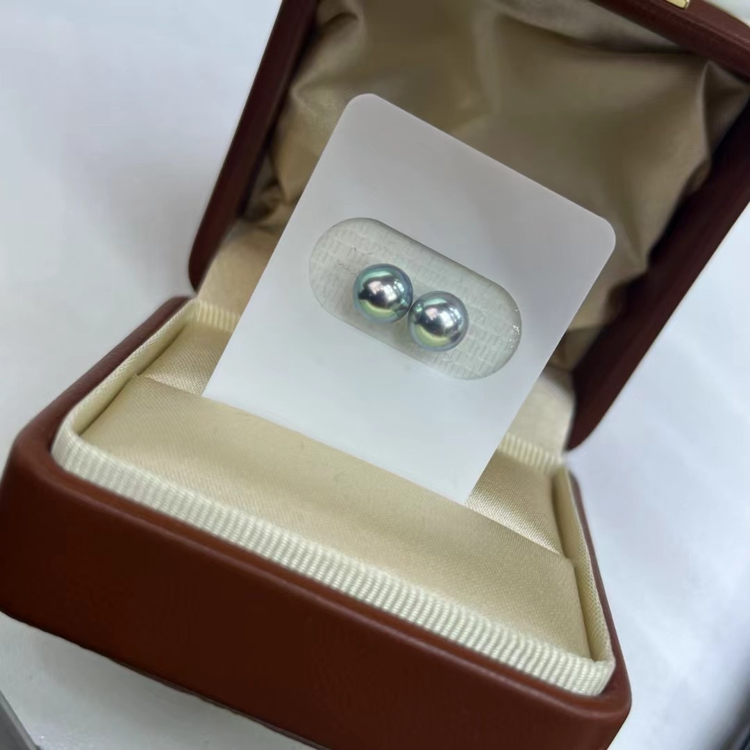 珍珠直销6-7mm海水真多麻素钉近正圆s925纯银针时尚百搭日常养耳