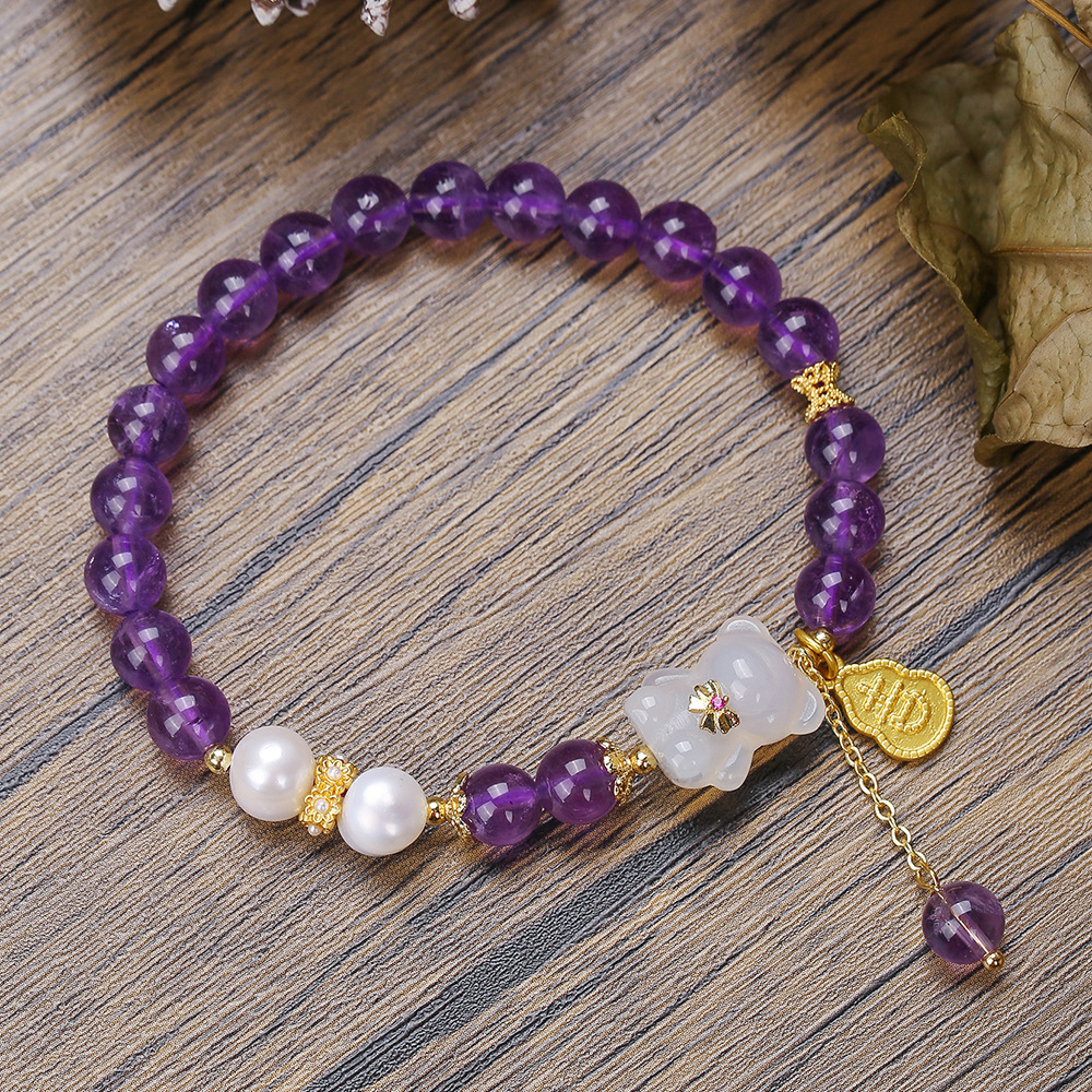 6 mm amatista oso 17,5 cm