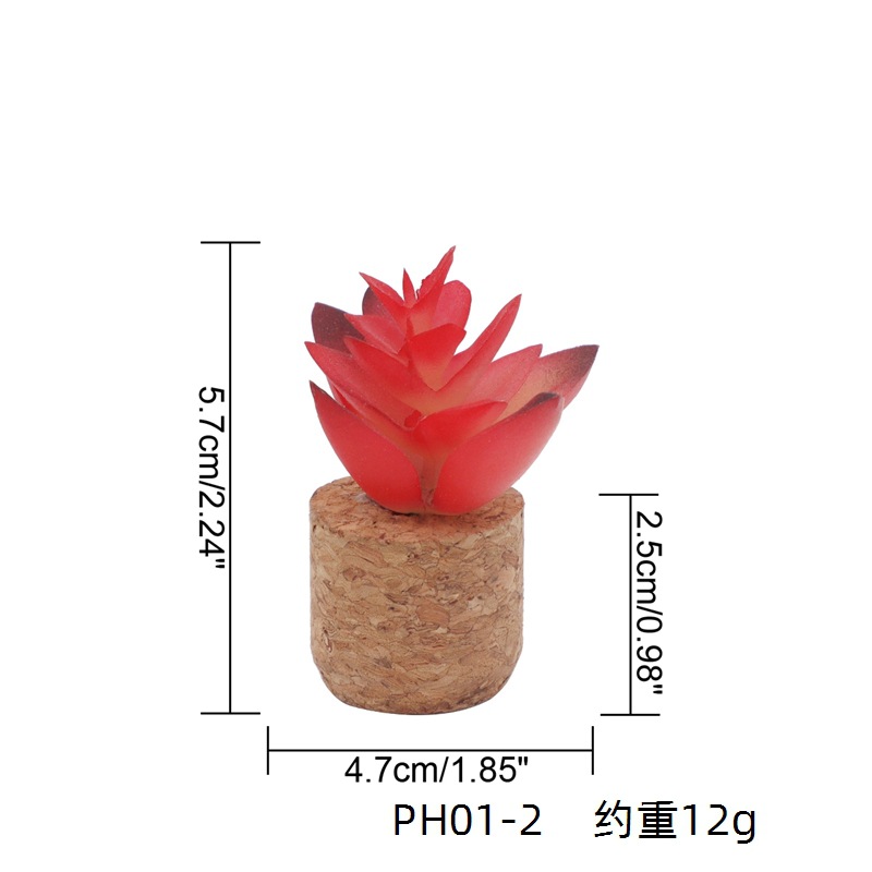 Simulación de suministro transfronterizo suculenta flor artificial en maceta Corcho decoración del coche simulación planta tapón de vino refrigerador pegatinas al por mayor