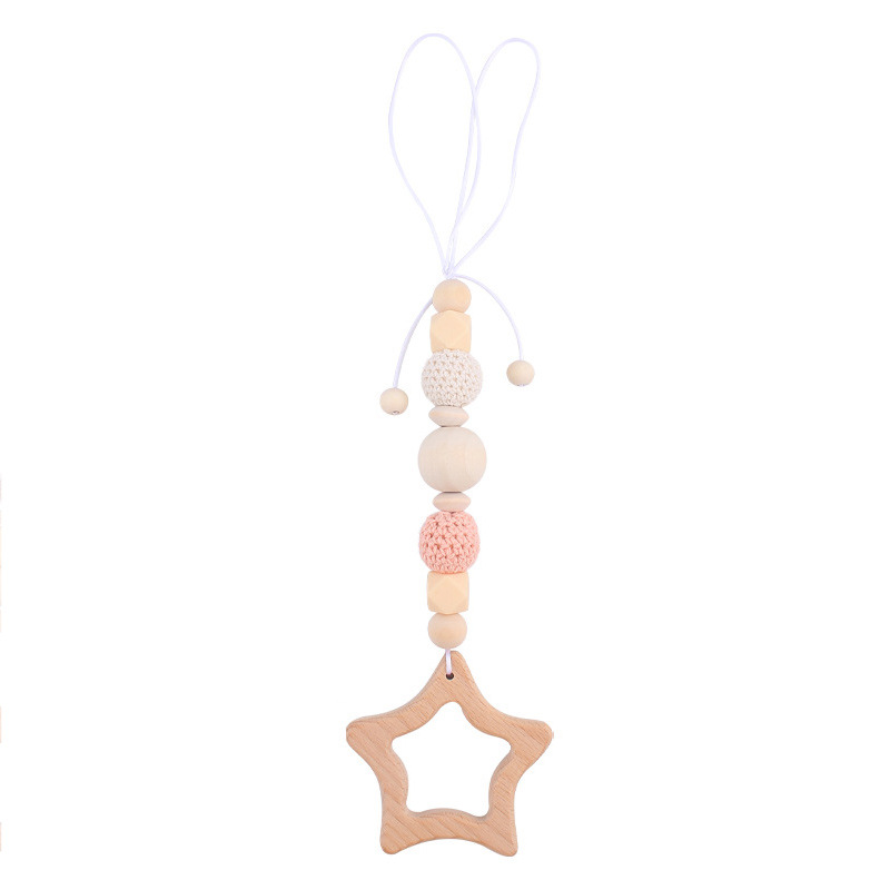 Nuevos productos para bebés abrazaderas de abrazaderas de haz de dibujos animados DIY pulsera de dientes molares decoración colgante de campana cuatro piezas