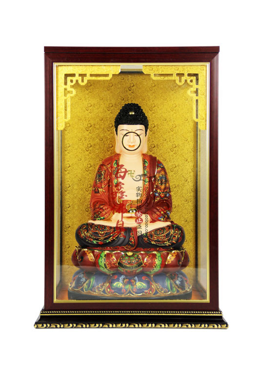Simple Colored Glass Altar for Home Use to Worship Buddha Statues, Chinese-Style Wall-Mounted Cabinet, Economical and Dust-Proof