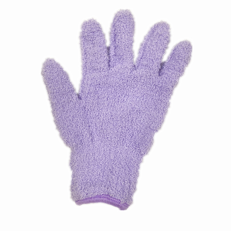 Guantes de polvo de fibra ultra fina guantes de coral guantes de lavado de coche limpieza color sólido de cinco dedos del hogar absorbente guantes de pelo seco