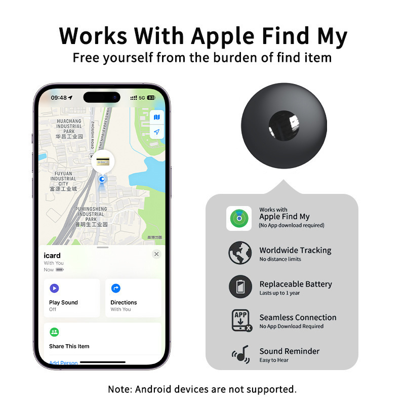 Find my Find Airtag para Apple Lost-Proof Bluetooth Pet Tracker Localizador inteligente de pérdida
