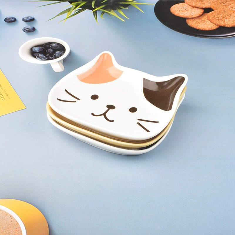 Japanese -style stereo cat ceramic disc