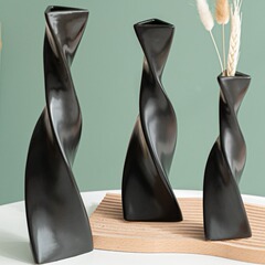 Creative Minimalist Abstract Ceramic Vase Ornament Flower Arrangement Dried Flowers Living Room Home Decorative Item Style Art Art Flower Vessel