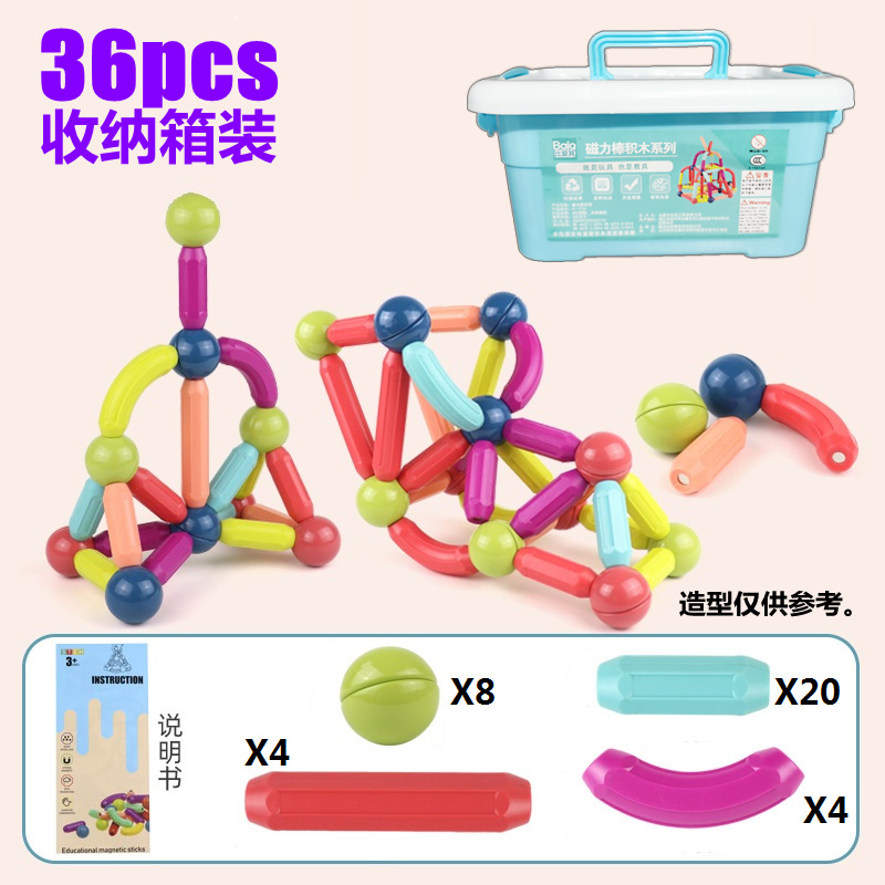 Juguete Magnético Infantil Tipo Varillas, Método Montessori para Educación Temprana y Creatividad - Juego de Construcción