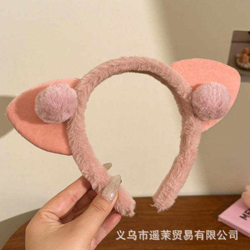曲奇饼干洗脸发箍女2025新款毛绒压发头箍可爱发卡子防滑发捆头饰|undefined