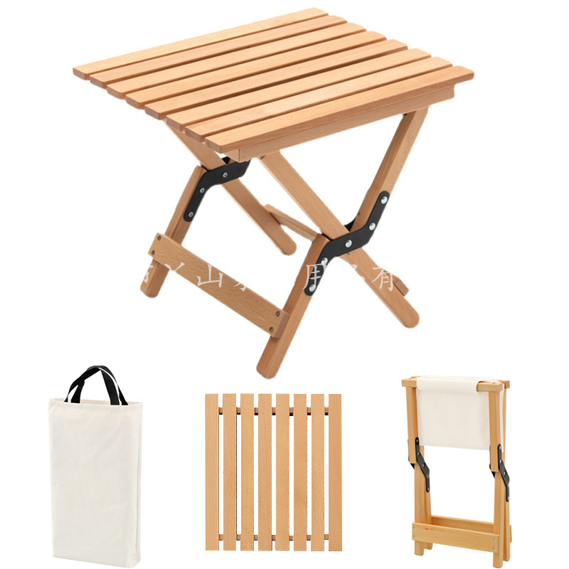 Mazar Stool Outdoor Folding Chair Dual-use Portable Camping Table and Chair Little Mazar Solid Wood Sketch Picnic Fishing Stool