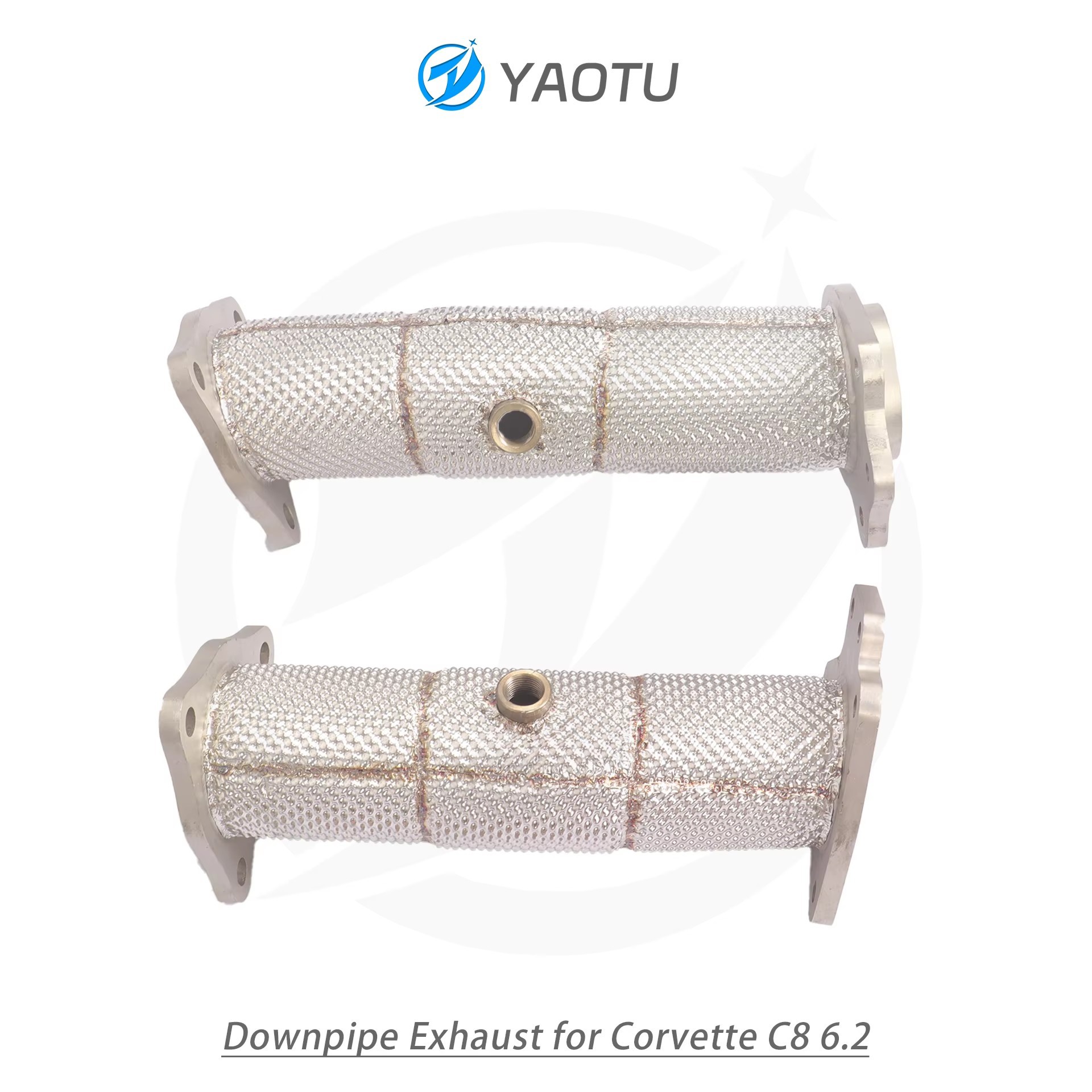 Suitable for Corvette C8 6.2 stainless steel head straight exhaust pipe, with insulated straight pipe
