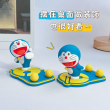 正版卡通哆啦A梦手机支架摆件可爱叮当猫公仔多功能家居摆饰批发