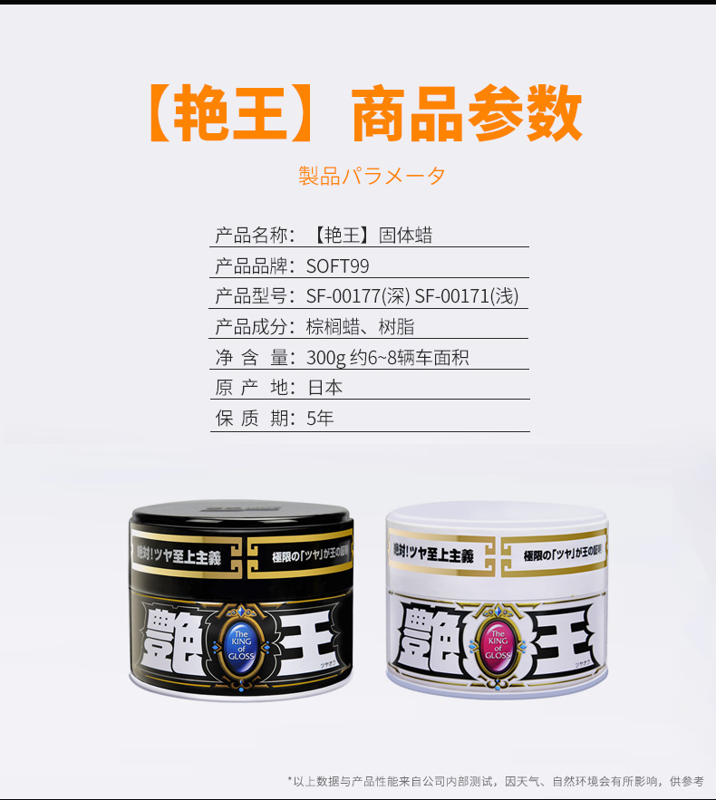Japan Soft99 Car Wax for Black Cars and White Cars, Special Car Painting, Scratch Repair Wax, Waxing, Maintenance and Glazing Paint