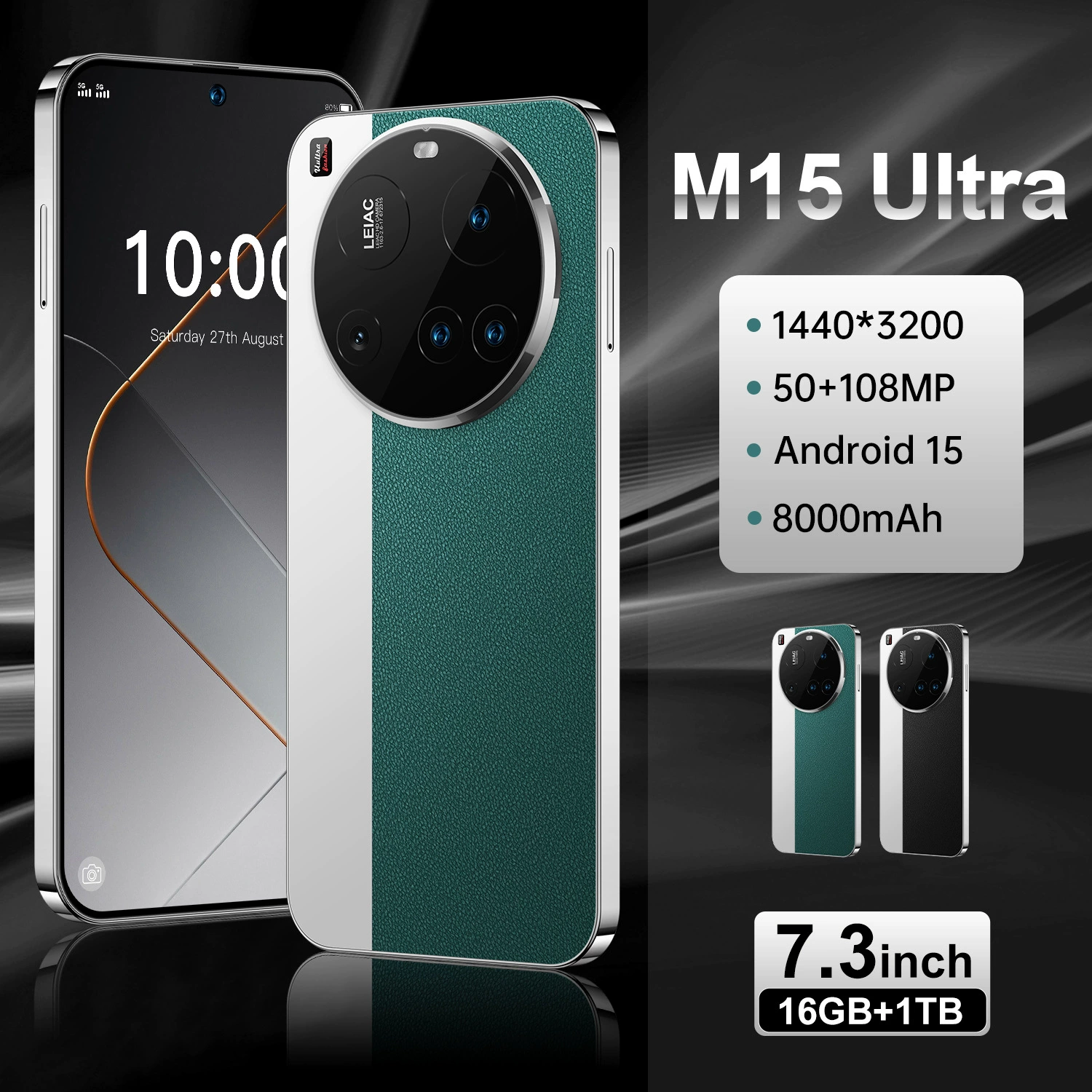 Смартфон M15 Ultra, Android 15, 7,3 дюйма, 16 ГБ+1 ТБ (региональные варианты)