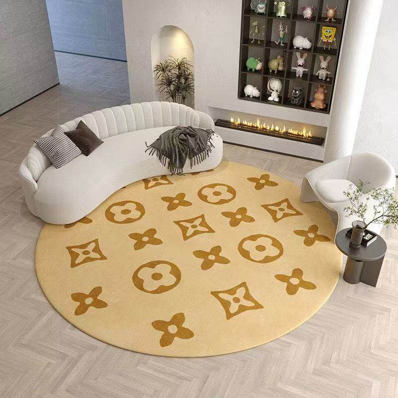 Alfombra de sala de estar redonda de lujo ligera alfombra de camisa doméstica resistente al desgaste alfombra de lana aislante fácil de cuidar alfombra de cama del dormitorio