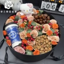 圆形礼盒入冬四件套手提盒材料注塑心形鲜花水果包装盒开窗花盒