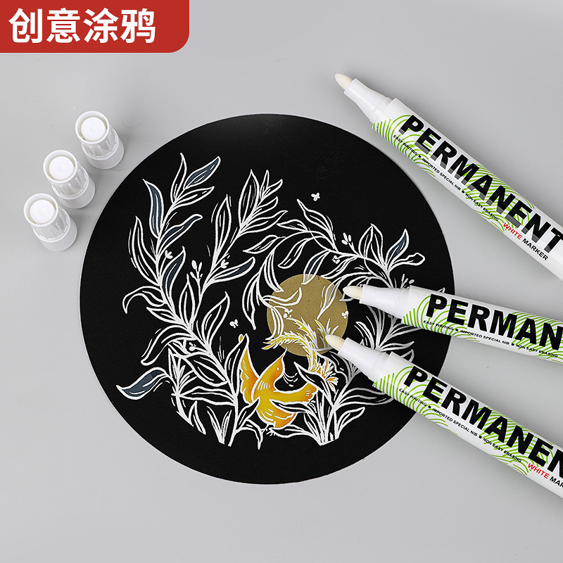 Pluma de marcado blanco aceitoso no borrable recomendar no-desvanecimiento de la marca pluma de aceite de cabeza pluma no-desvanecimiento