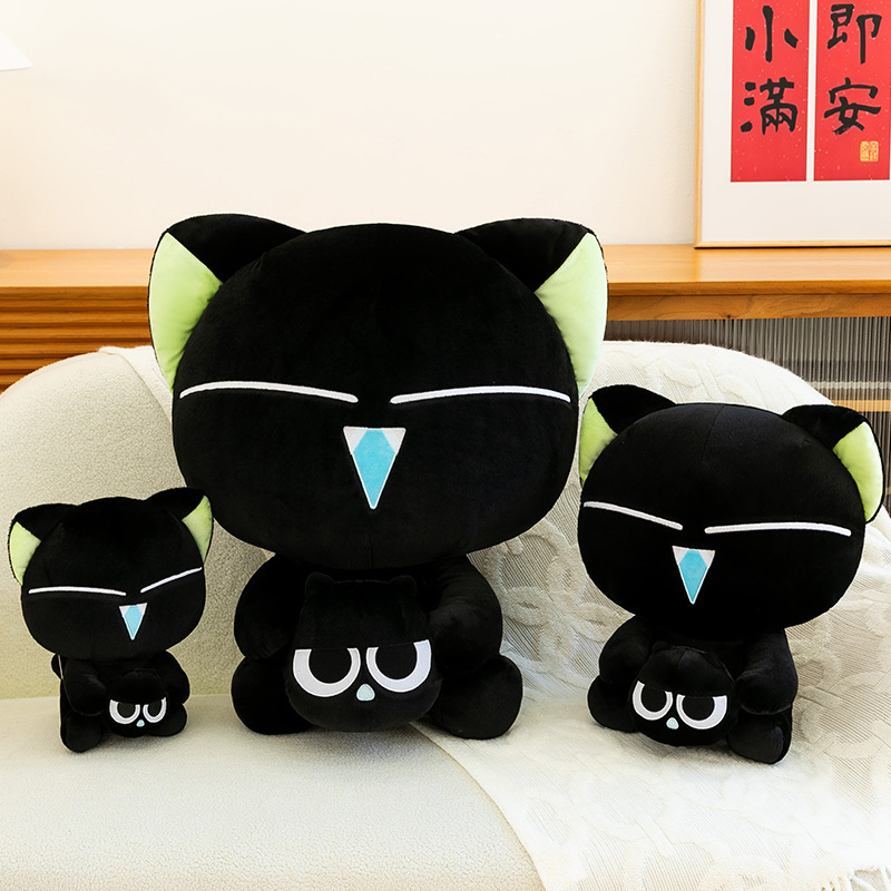 罗小黑公仔毛绒玩猫毛具罗小黑玩偶小黑猫公仔起司绒玩日抱枕午睡|undefined