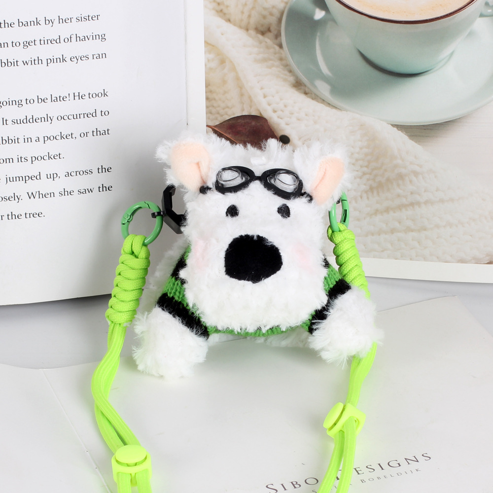 Abeja perrito muñeco de peluche para teléfono móvil clip mochila niña compras bolsa de teléfono móvil dibujos animados lindo cachorro colgante