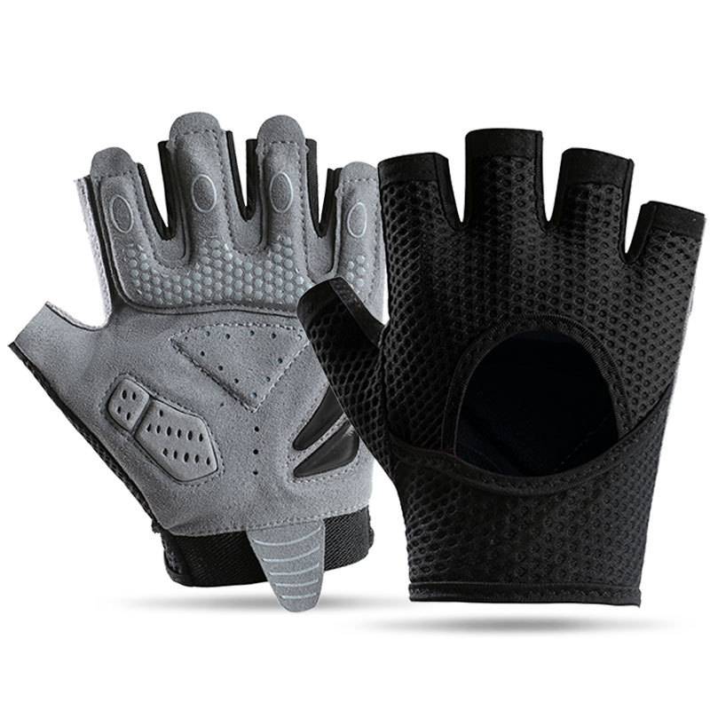 Guantes de fitness para hombres y mujeres, medio dedo, deportes al aire libre, antideslizante, resistente al desgaste, amortiguador suave, barra horizontal, guantes antideslizantes para montar