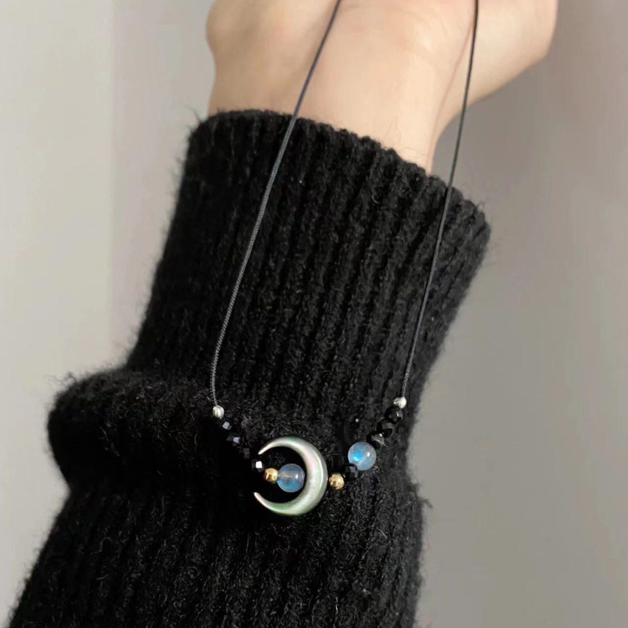 Punk Gothic Witch Black Moon NECKLACE MOON GODDESS Stone NEC
