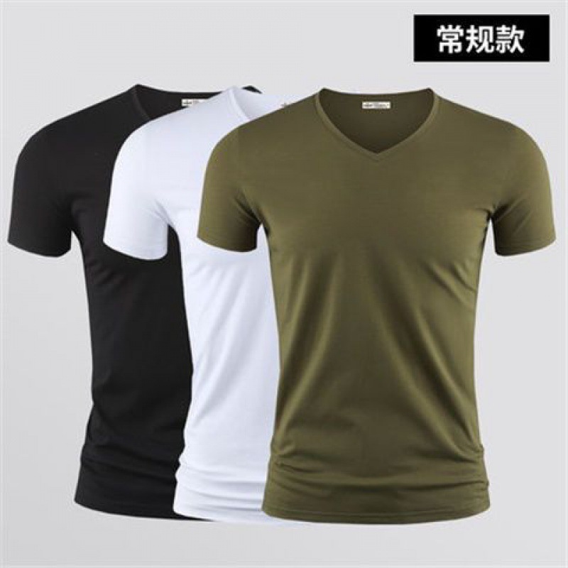 3枚入り】モデル綿半袖男性下着シャツtシャツ純色vネック半袖tシャツ郵便|undefined