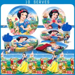 白雪姫のテーマ子供誕生日パーティー装飾食器セット使い捨て紙皿ティッシュ紙コップテーブルクロス