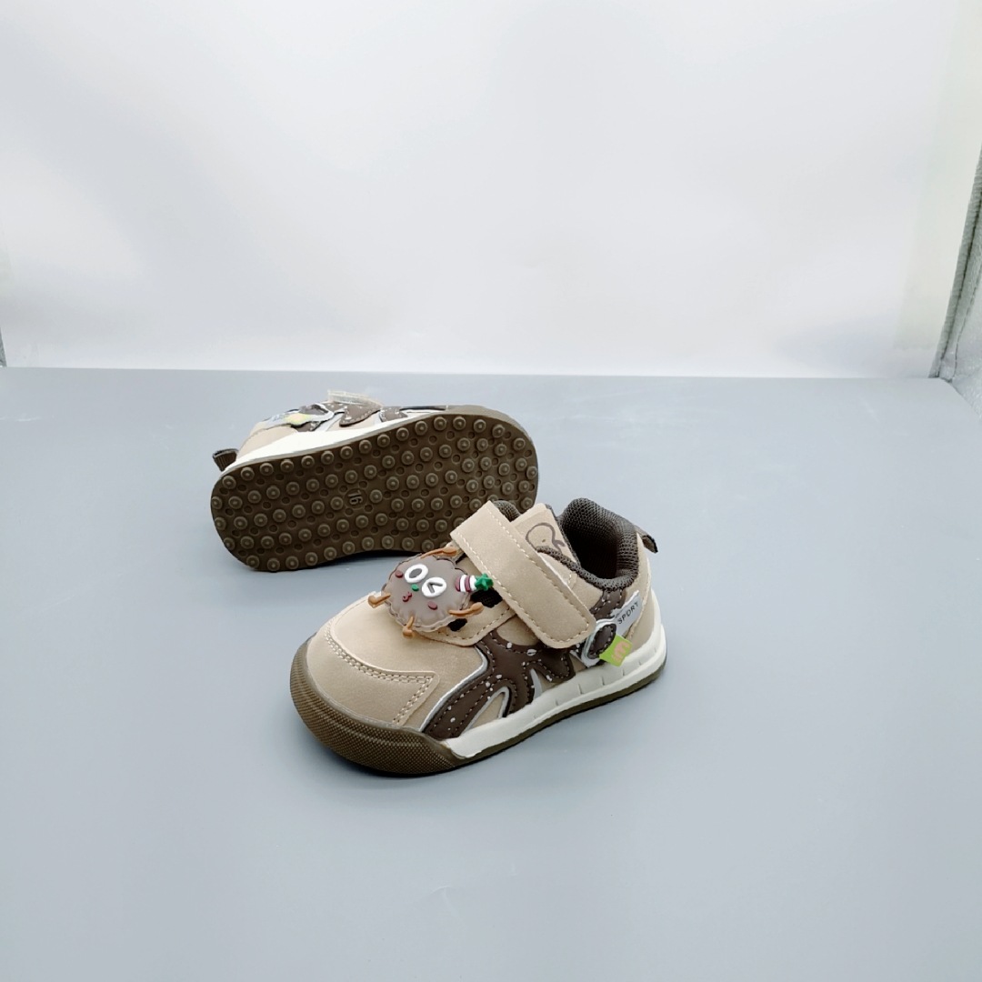 16-26 Tamaño de cuero para niños pequeños y medianos, dibujos animados para bebés, niños pequeños, zapatos anti-deslizantes, zapatos de bebé suaves para mujeres