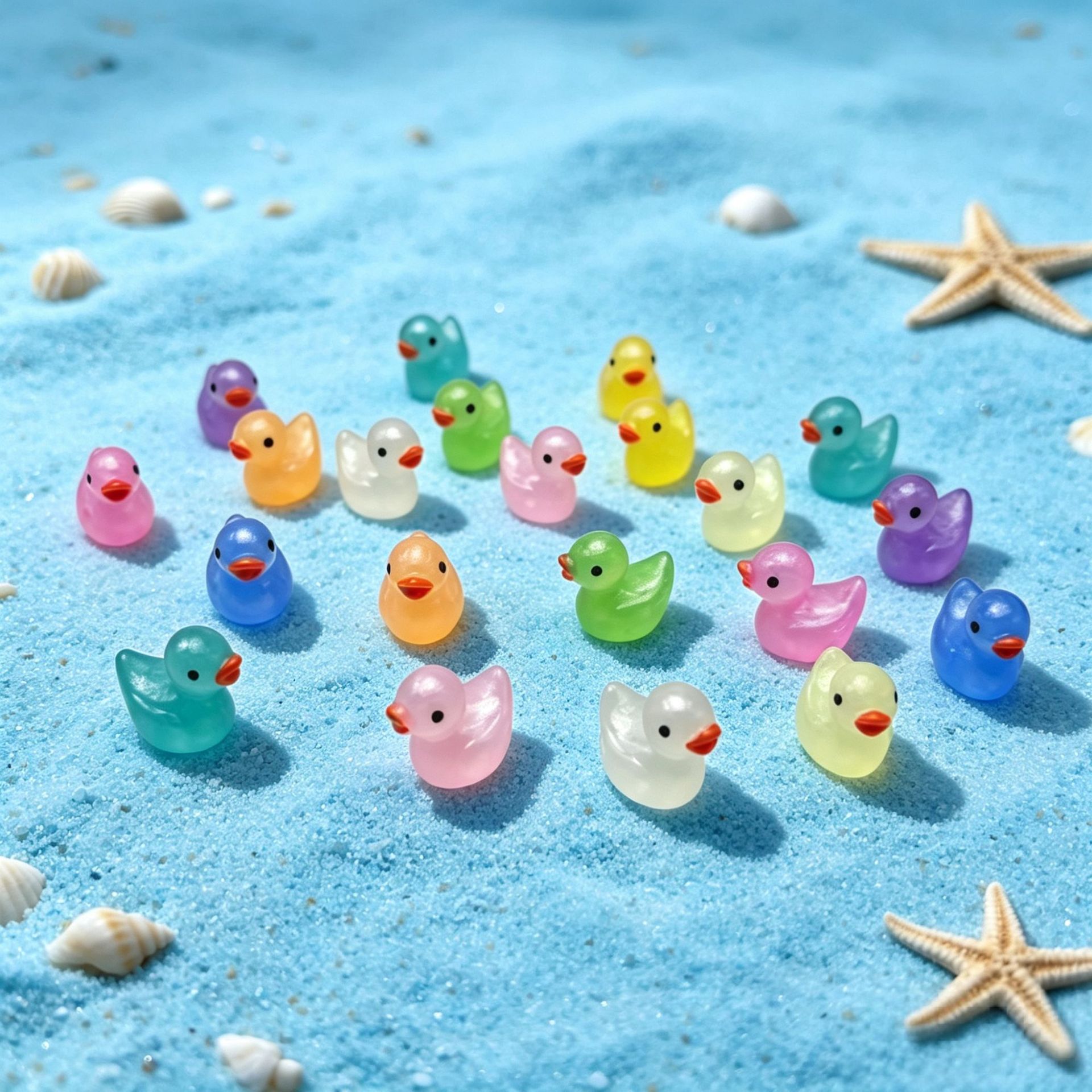 Cross-border pearlescent colorful duck resin DIY accessory mini car creative micro-landscape ornament