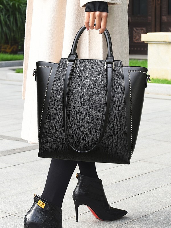 Cross-Border Handbag, High-Quality Large-Capacity Tote Bag, New Simple Women's Handbag, High-End Commuter Bucket Bag