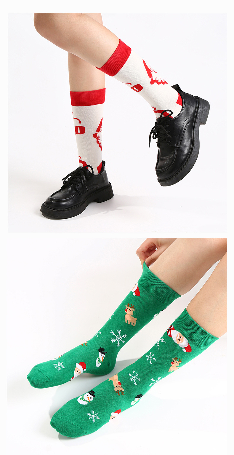 450g Weight Socks Classification Cotton Fabric Type Stretchy Elasticity A Pair Quantity Festival Occasion Warm, Comfort, Sweatproof Function Christmas Festival Santa Claus Pattern Winter, Autumn Season Unisex Gender Christmas Style Christmas Christmas Unisex Santa Claus Cotton Crew Socks A Pair