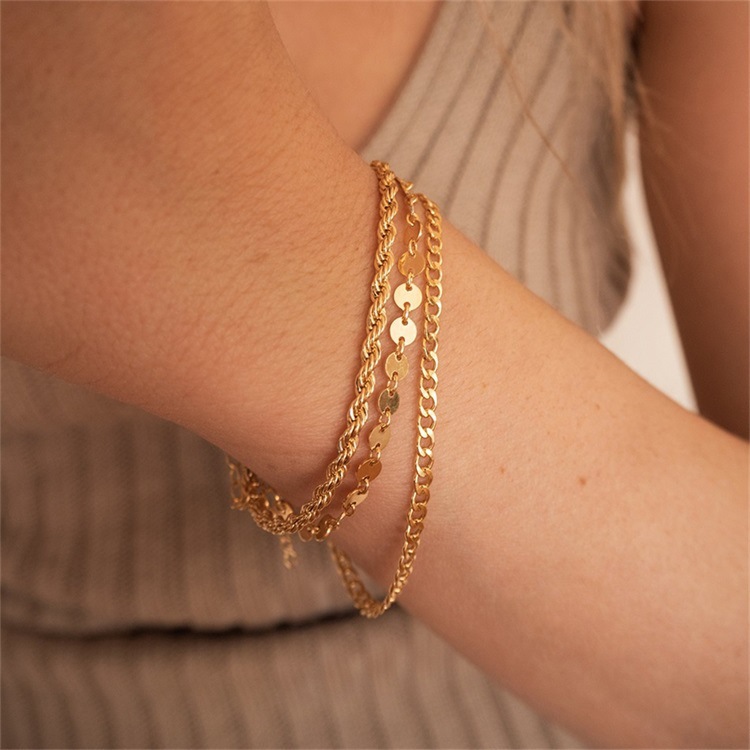 Lady Spiral Stripe Stainless Steel Plating Chain Bracelets display picture 2