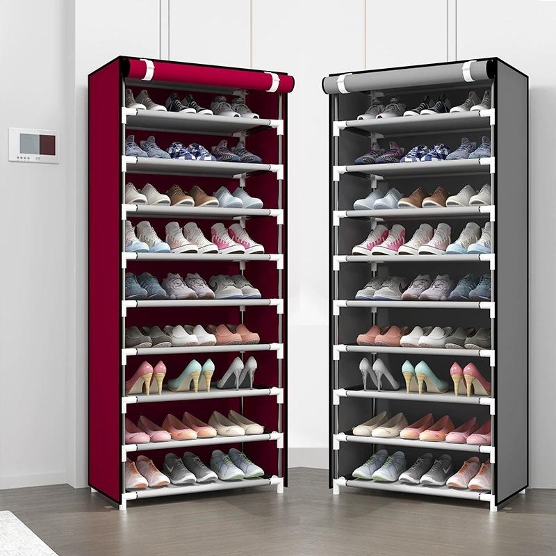 Простая полка для обуви Многослойная сборка Шкаф для обуви Бытовой дверной проем Пыленепроницаемый шкаф для обуви Компактное общежитие Хранение и отделка стойки для обуви