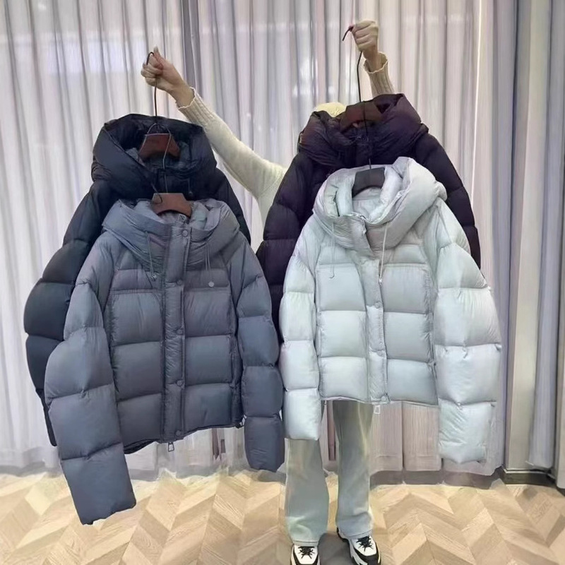 Puff down Jacket for Women 2026 Winter New Short Style Hooded Loose Puffer Jacket Thickened White Duck down Warm Coat