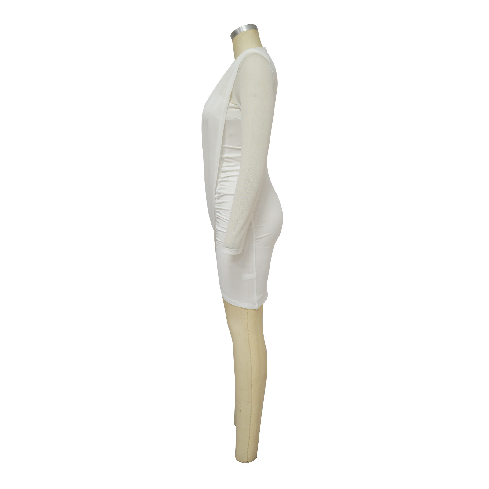Women's Mesh Patchwork See through Appliqué Waist Cinching Dress K10381 European American Style Independent Store Clothing_ecoleips.com