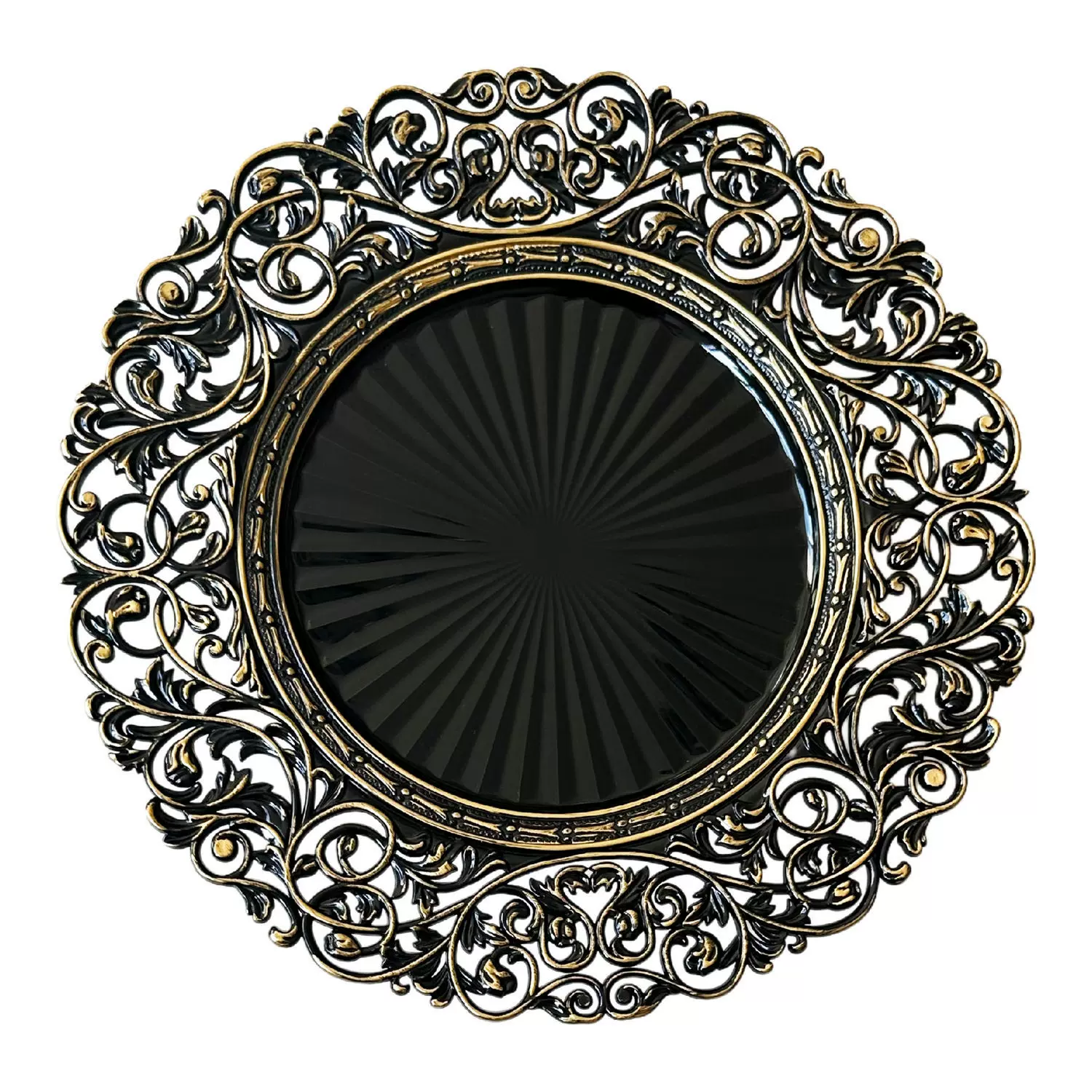 跨境工厂13英寸复古外贸婚礼酒店派对装饰塑料盘charger plate