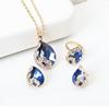 Crystal, accessory, necklace, set, chain, jewelry, Korean style, 3 piece set, wholesale