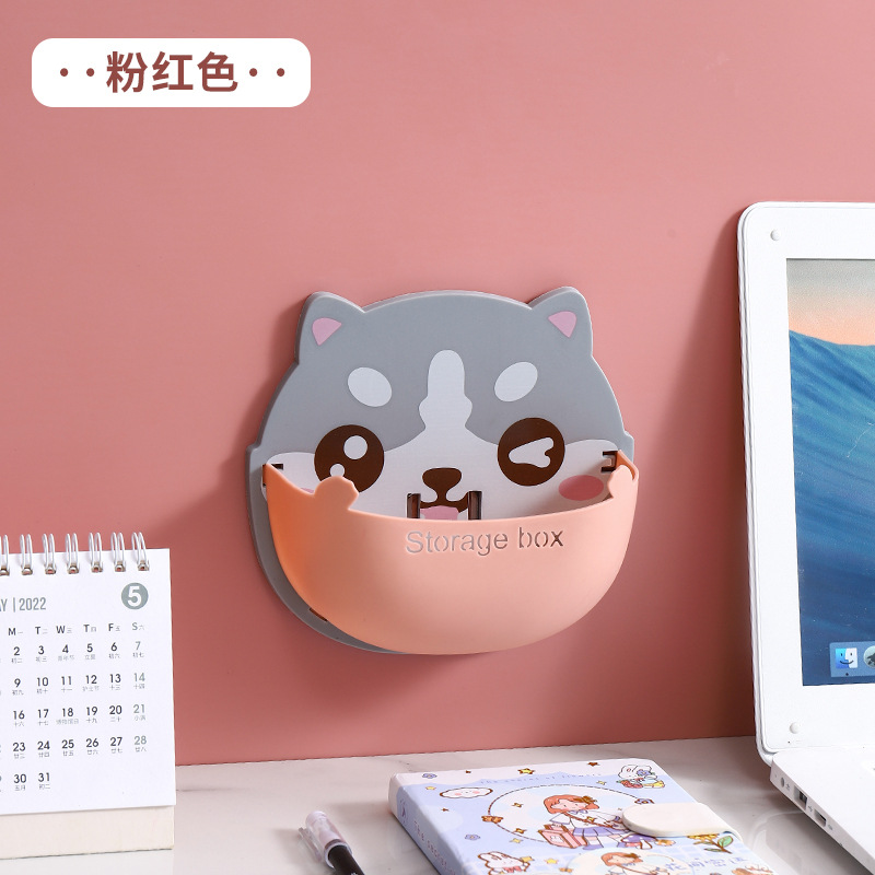 Caja de almacenamiento montada en la pared estante de almacenamiento creativo Soporte para teléfono móvil de carga sin perforaciones de pared estante de almacenamiento multifuncional para el hogar