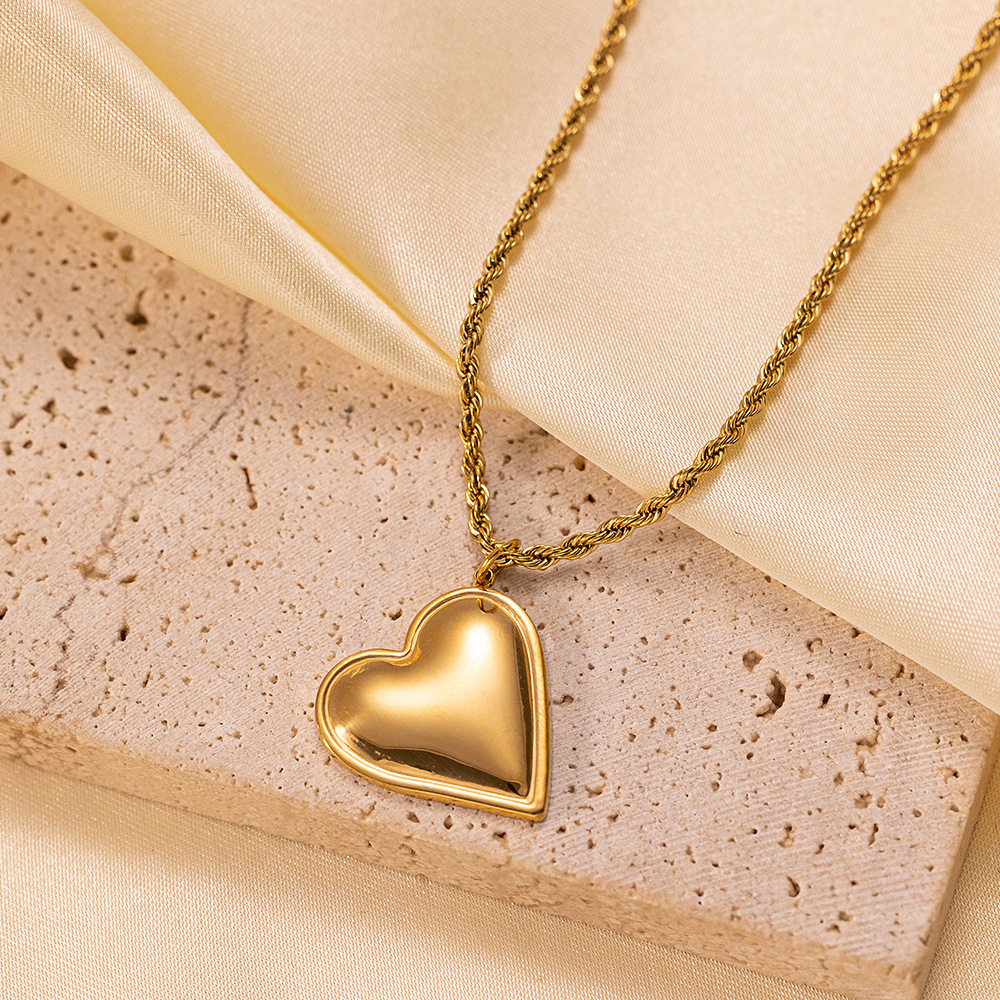 8g Weight PVD Coated Gold Plating Process 18K Real Gold Plated Plating Material 304 Stainless Steel Pendant Material Layered Necklaces, Pendant Necklace Classification 304 Stainless Steel Chain Material Paperclip Chain, cable chain, Twisted Rope Chain Chain Type 1 Piece Quantity Casual, Daily, Date Occasion 304 Stainless Steel Material Heart Shape Pattern Women's Gender Sweet, IG Style Style Plating Craft Heart Shape Titanium Steel Sweet IG Style Layered Necklaces Pendant Necklace 38