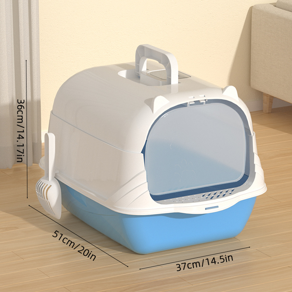 Super gran cuenca de arena para gatos totalmente cerrada desmontable anti-lavado cubierta tipo inodoro para gatos con pala de arena para gatos fabricantes de fuente