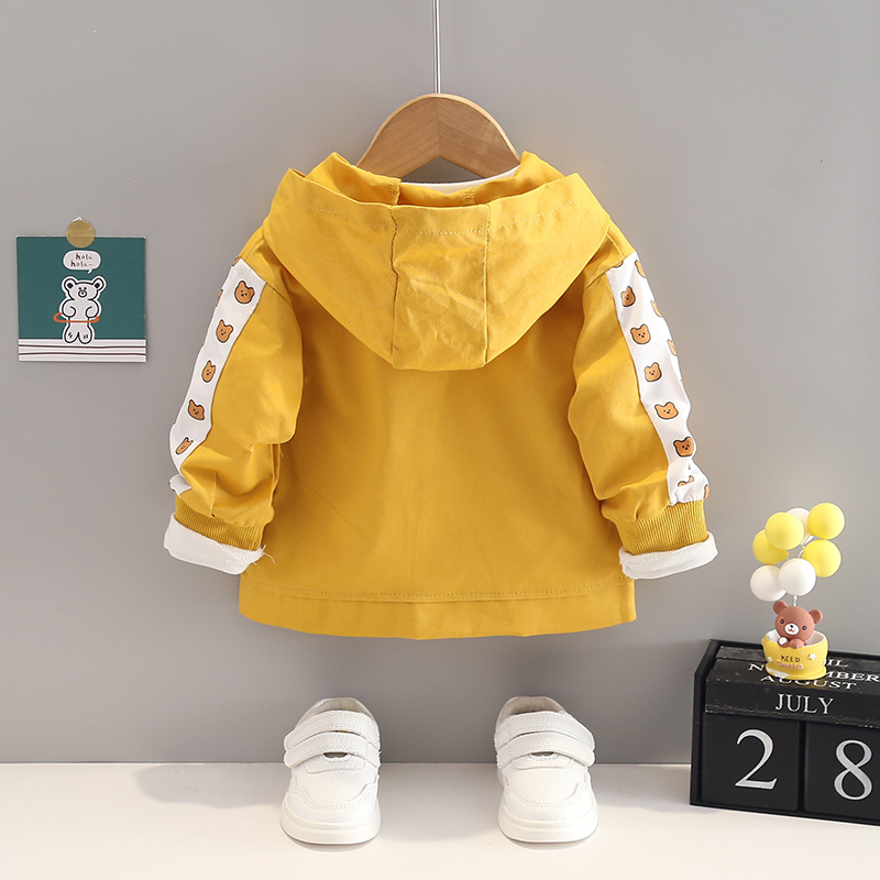 Chaqueta de otoño para niños 2024 nuevo niño primavera y otoño ropa de moda extranjera bebé chaqueta encapuchada moda