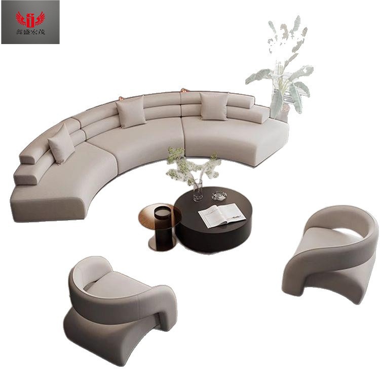Diseñador nórdico sofá de tela minimalista Oficina de ventas Negociación de arco Hotel Lobby Salón de lujo ligero