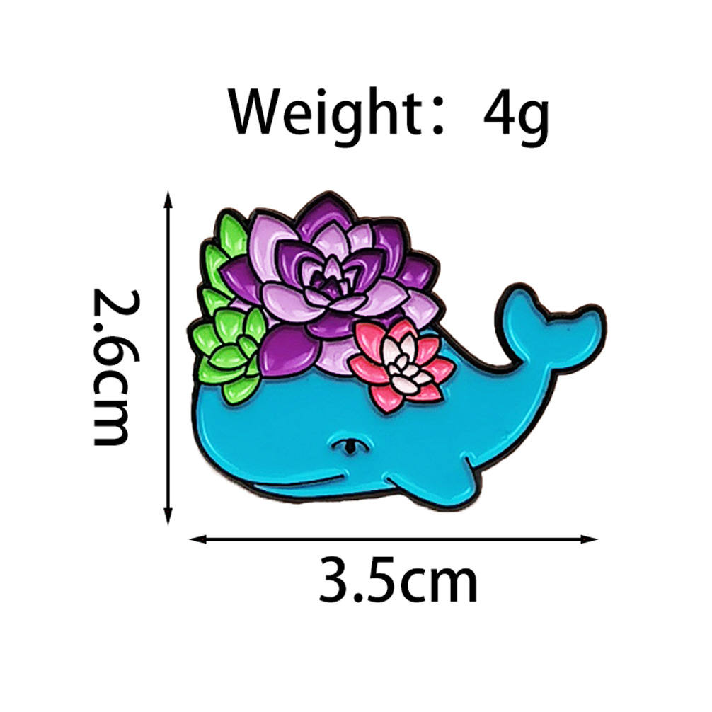 Insignia creativa de animales marinos Dibujos animados linda forma regalo joyería broche transfronterizo ins metal ropa collar
