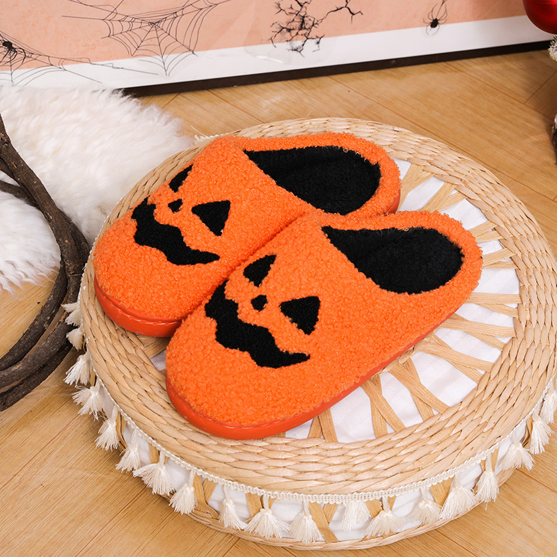 Piccolo ordine di scorta Halloween zucca autunno e inverno uomini e donne coppia pantofole di cotone casa interno_voghion.com