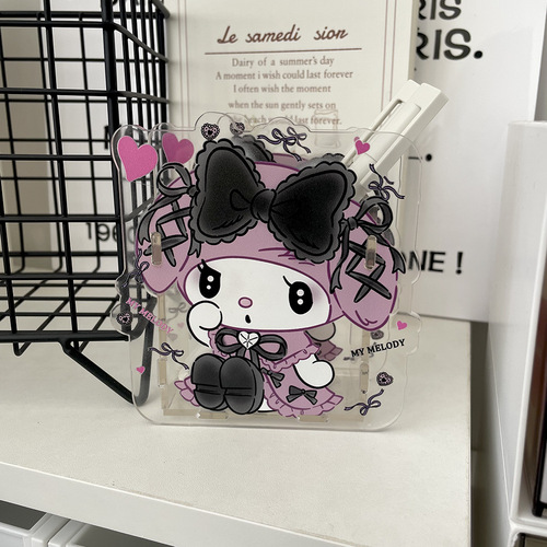 Transparent acrylic pen holder student desktop decoration storage box girl makeup brush stationery storage bucket
