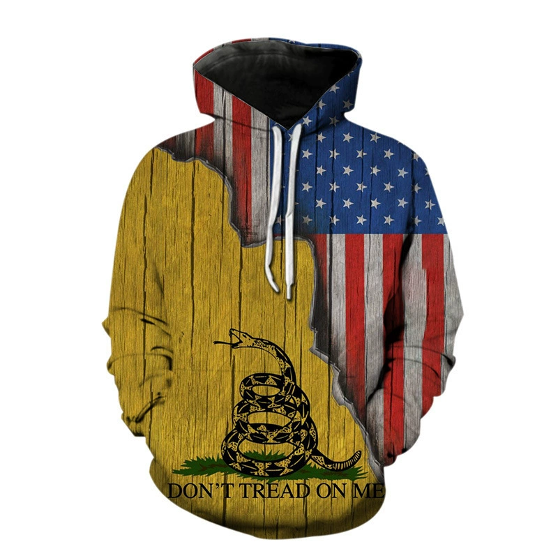 Женский весенний свитер AliExpress с капюшоном и 3D цифровым принтом на Amazon Junior свободный свитер с американским флагом и длинным рукавом