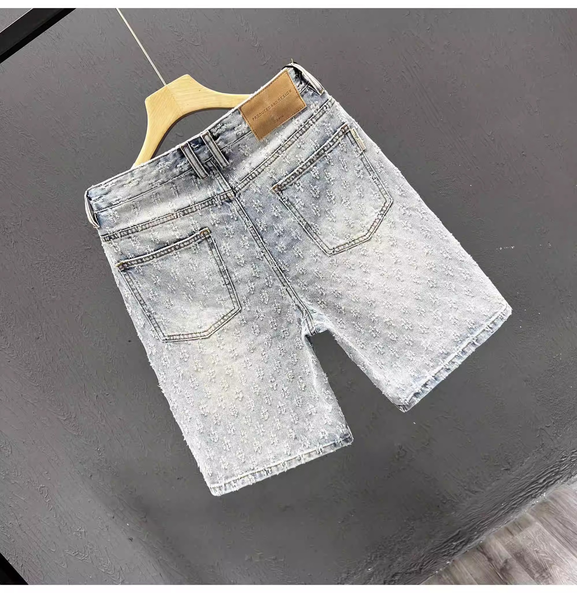 Men's Clothing Men's Retro Jacquard Denim Shorts Summer Design High Street Style Washed Five Point Athletic Pants_mkmklike.com