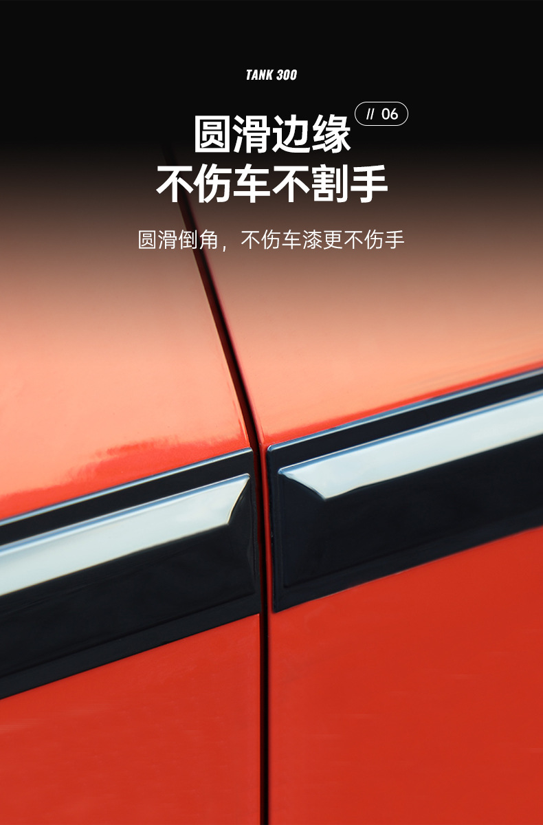 Suitable for 20-25 Models of Tank 300 Modified Body Trim Strips, Wey Car Door Bright Strips, Anti-Scratch and Anti-Collision Decorative Parts