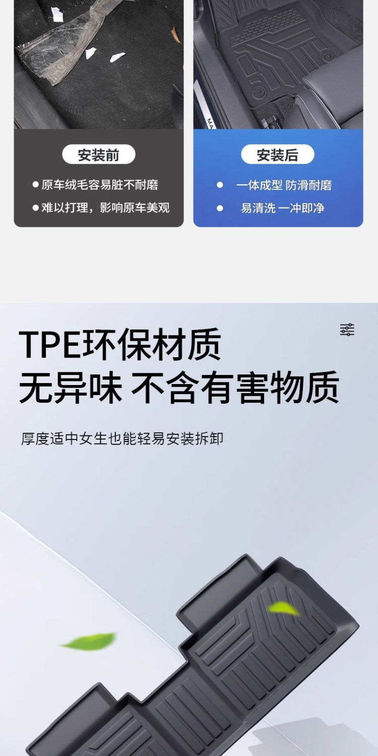 Suitable for BYD Qin L foot pad TPE surrounding 24 Qin L main driving carpet pad auto accessories