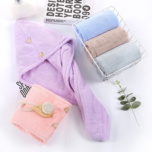 Soft, strong water-absorbent, thickened dry hair cap, household supplies, dry hair towel, hair wash, women's shampoo, shower cap, turban