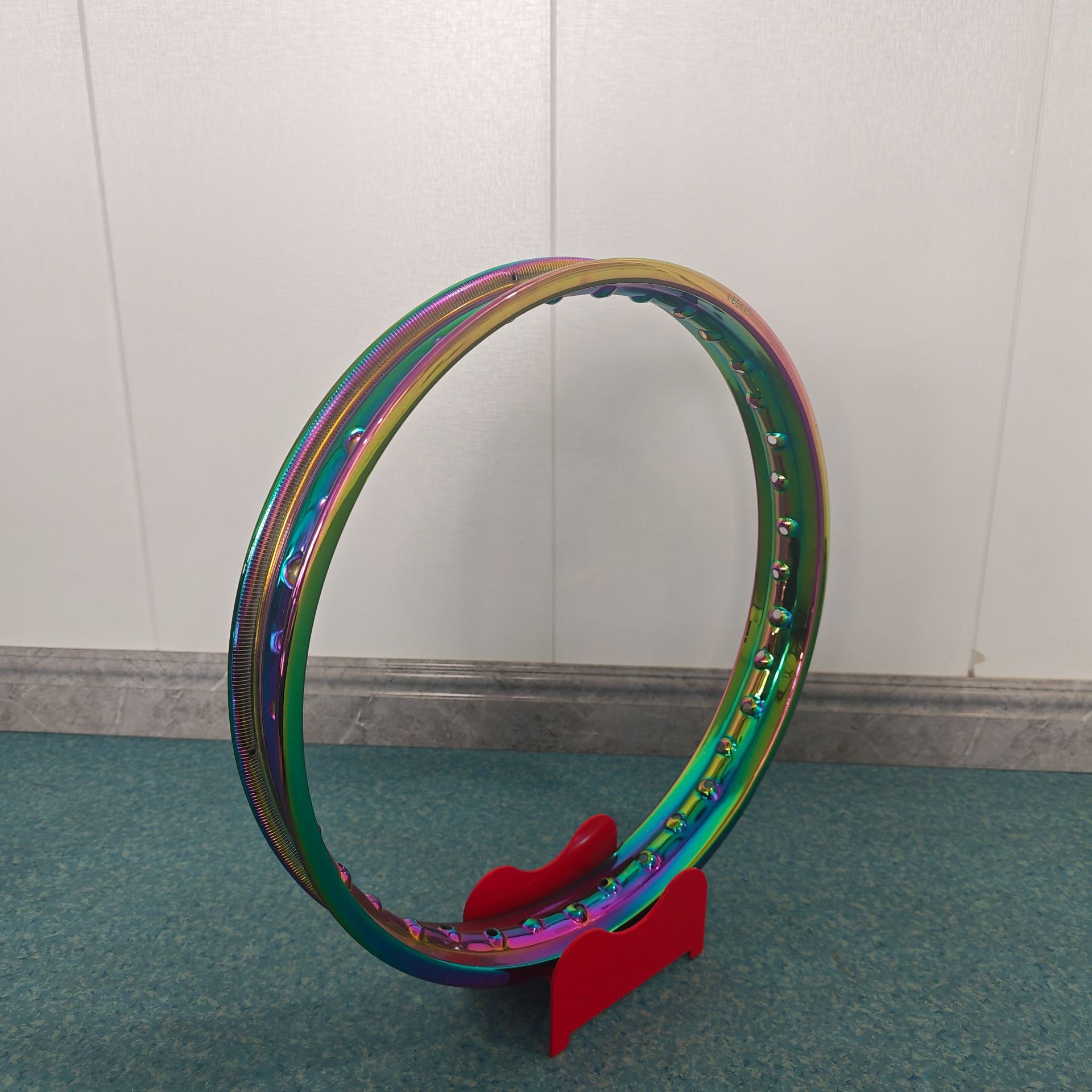 Motorcycle Colorful PVD Steel Rims, Iridescent Vacuum Coated Spoke Wheels, Customized Colorful Rims for Personalized Modification, Cross-Border