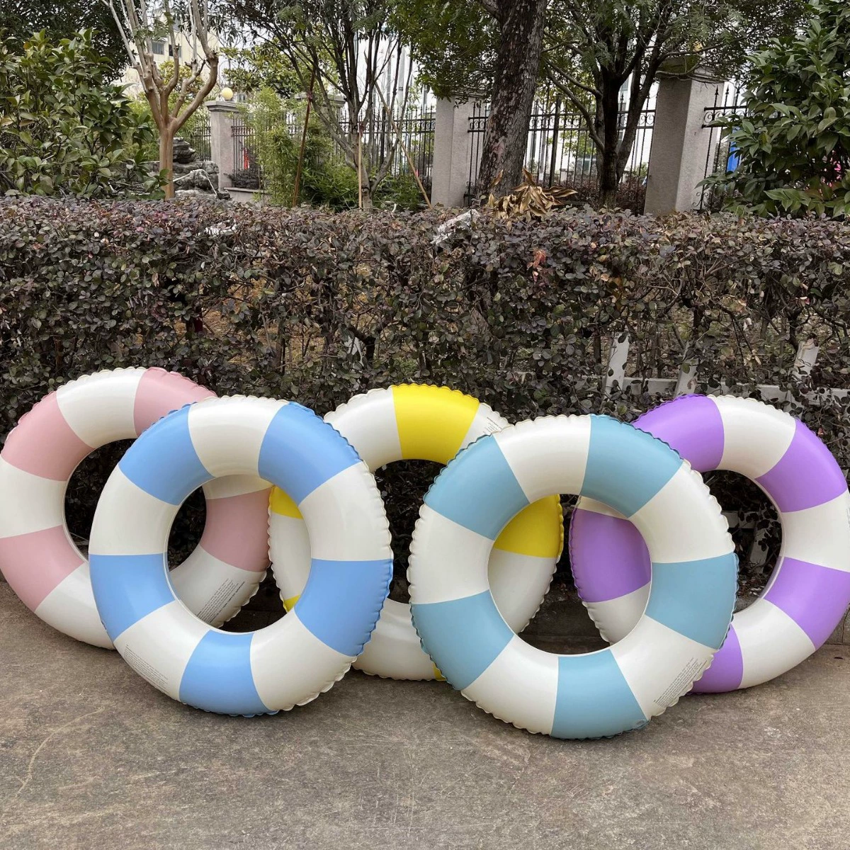 Новое утолщенное детское кольцо для плавания в стиле интернет-знаменитостей Ретро Полосатое кольцо для плавания Оливковое Надувное детское кольцо для подмышек Плавающее кольцо